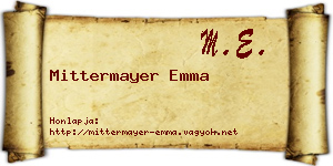 Mittermayer Emma névjegykártya